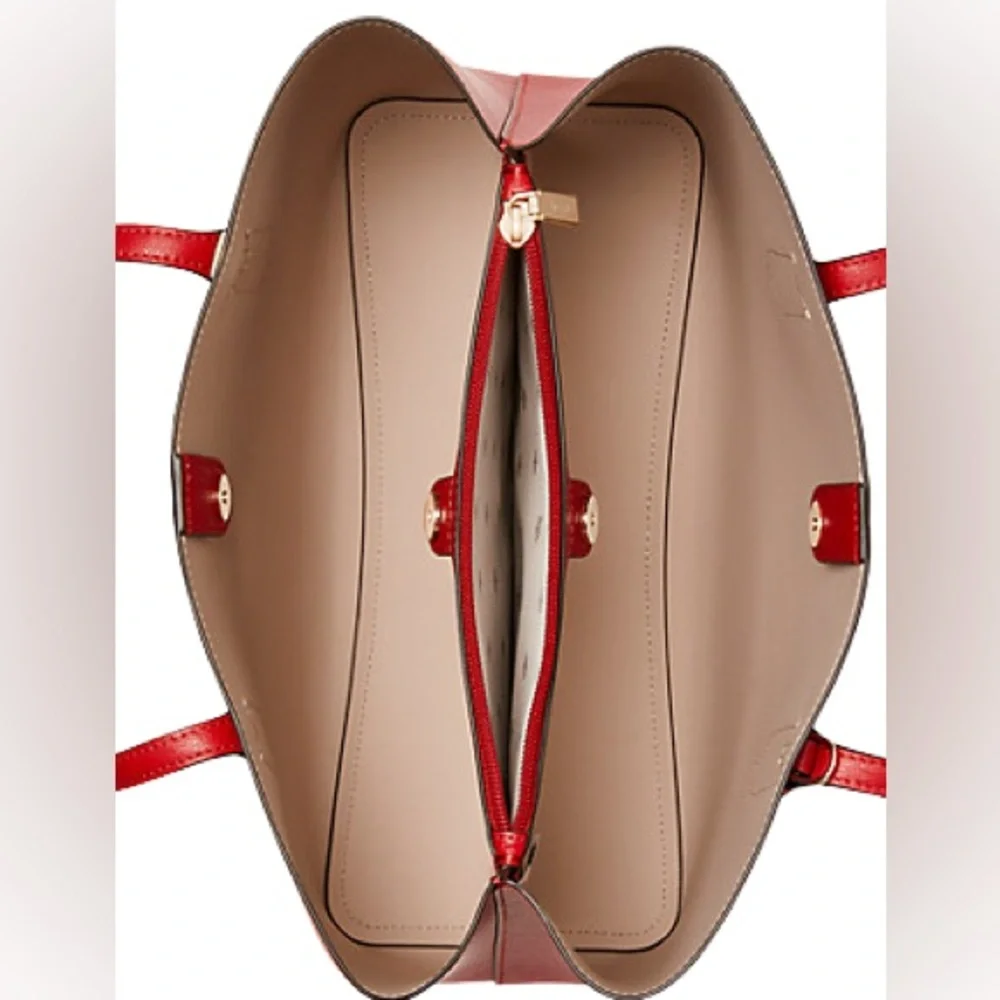 NWT Women’s KATE SPADE Harper Satchel Candied Cherry Grained leather crossbody - Picture 2 of 9